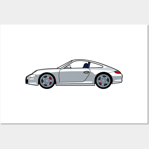 Porsche 911 997 Carrera S White Lobster Claw Wall Art by antipc